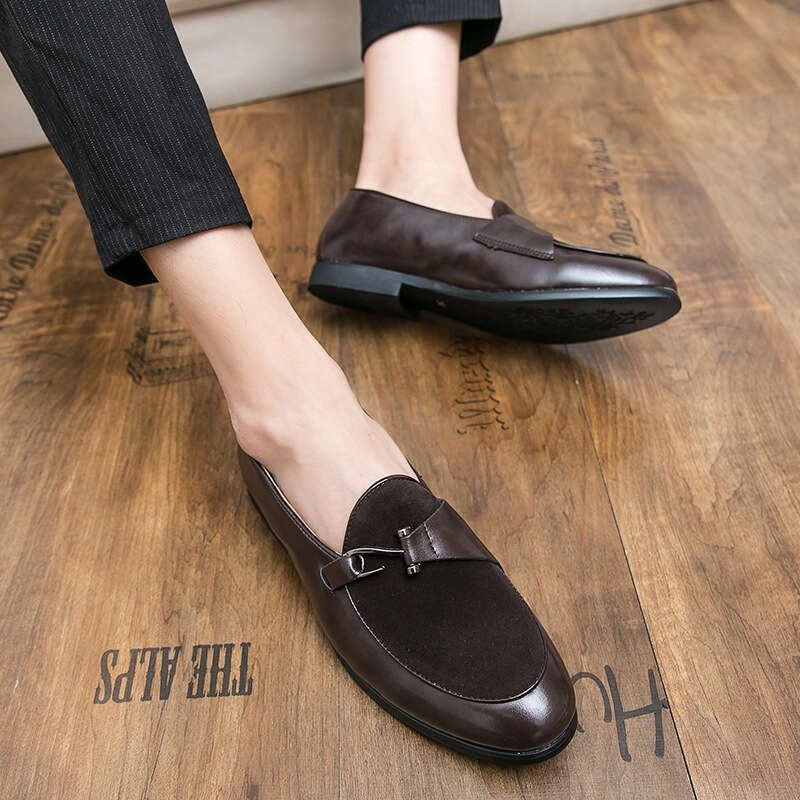 2024 Men's Large Size Spring New Fashion British Style Casual Leather Shoes Trendy Set