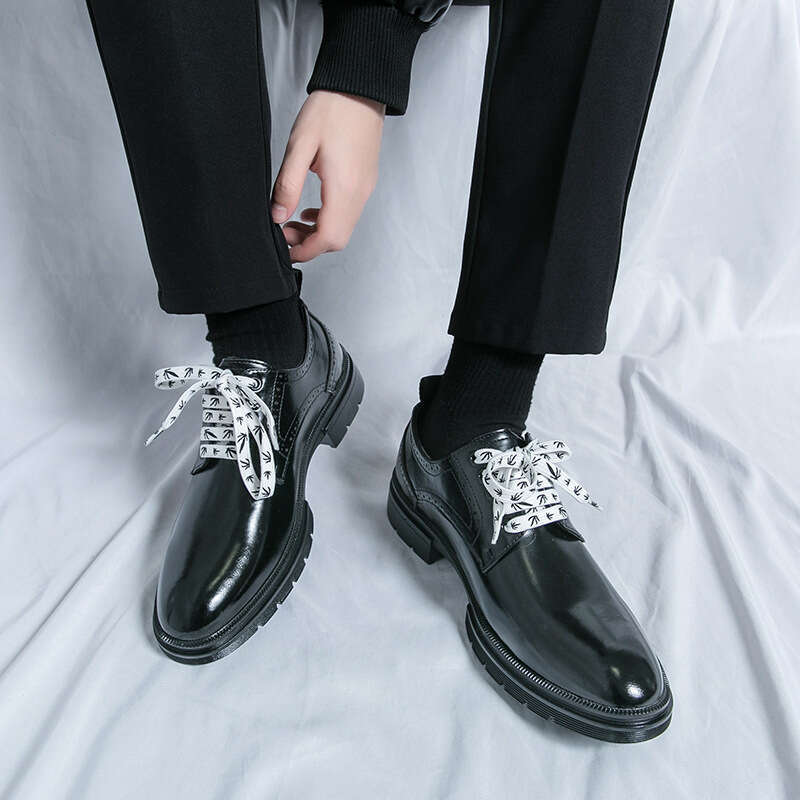 Large 46 Leather 2024 Spring and Autumn New Style Men's Lace up Business Dress Groom Wedding Shoes