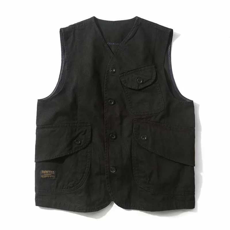 Men Vests Mens Summer Sleeveless Multi-pocket Vest Vintage Casual Wear Cotton Short Vest Safari Style Vest Coat Waistcoat Male X250403