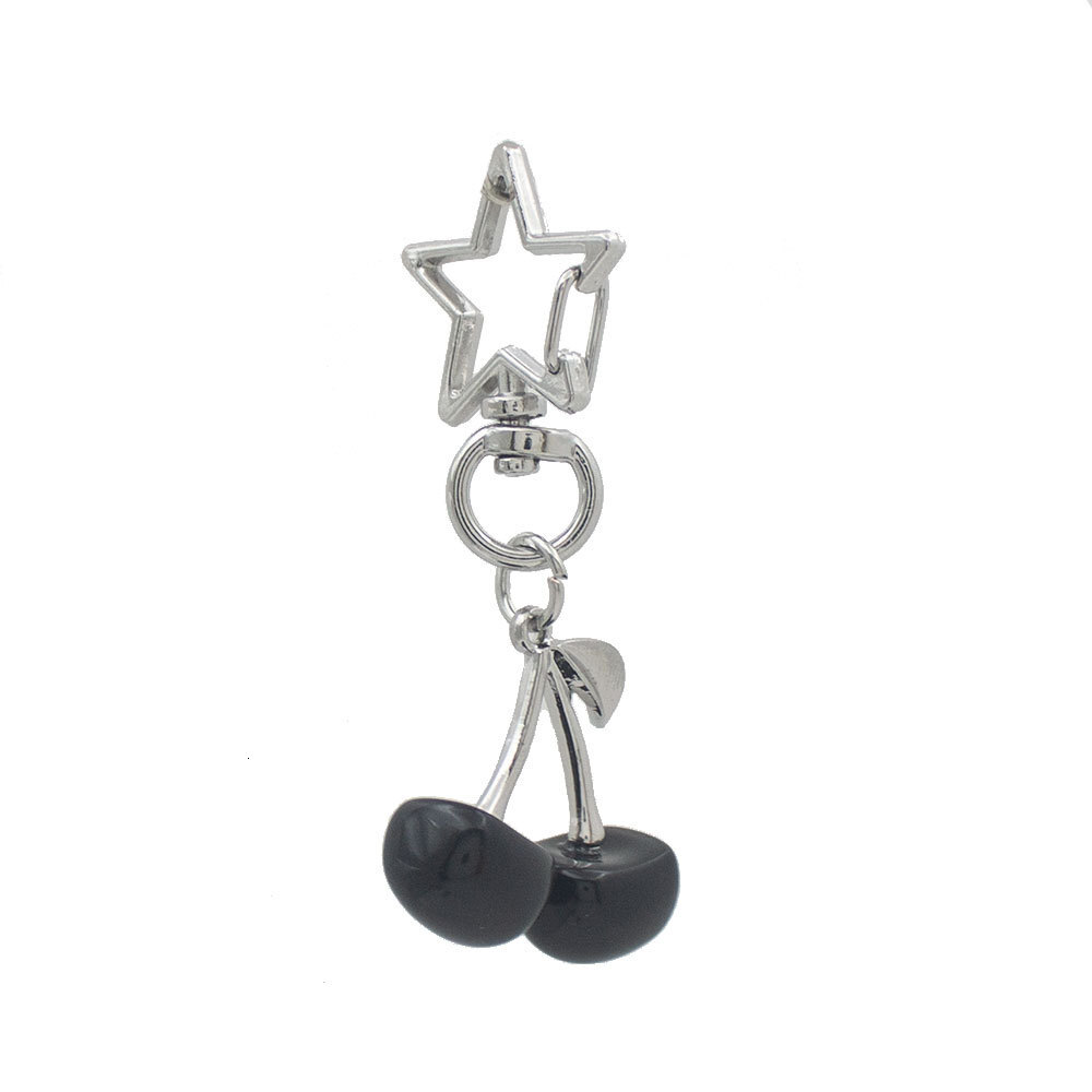 Charm Y2K Five-Pointed Star Cherry Keychain - Cute Phone Pendant and Bag Decoration Z260130