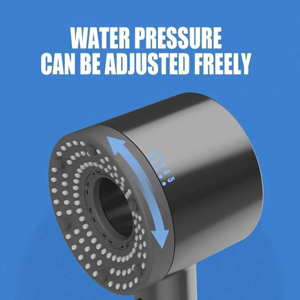 5 Modes Double Filtration Shower Highpressure Large Flow Handheld Shower Wearresistant Portable Bathro Nozzle Y251103