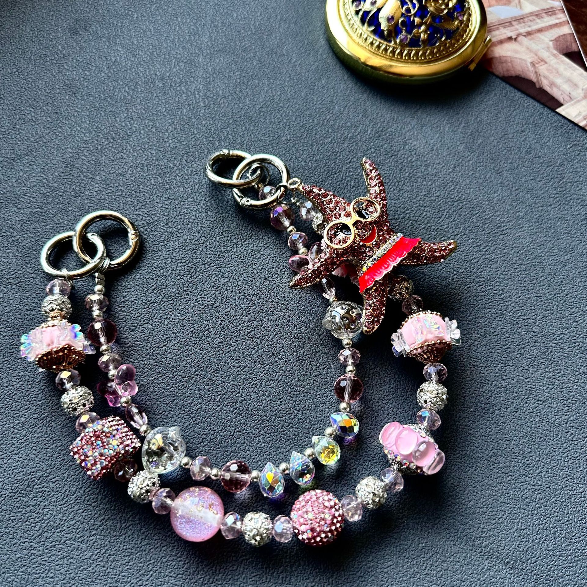 designer bag charm Heavy Craft Drill Rich Lady Live Room DIY Phone Bag Chain keychain designer