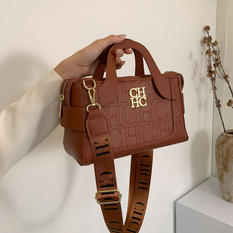 Women's Bags New fashionable simple CH letter embossed crossbody bag, elegant handbag, versatile and high-end feel