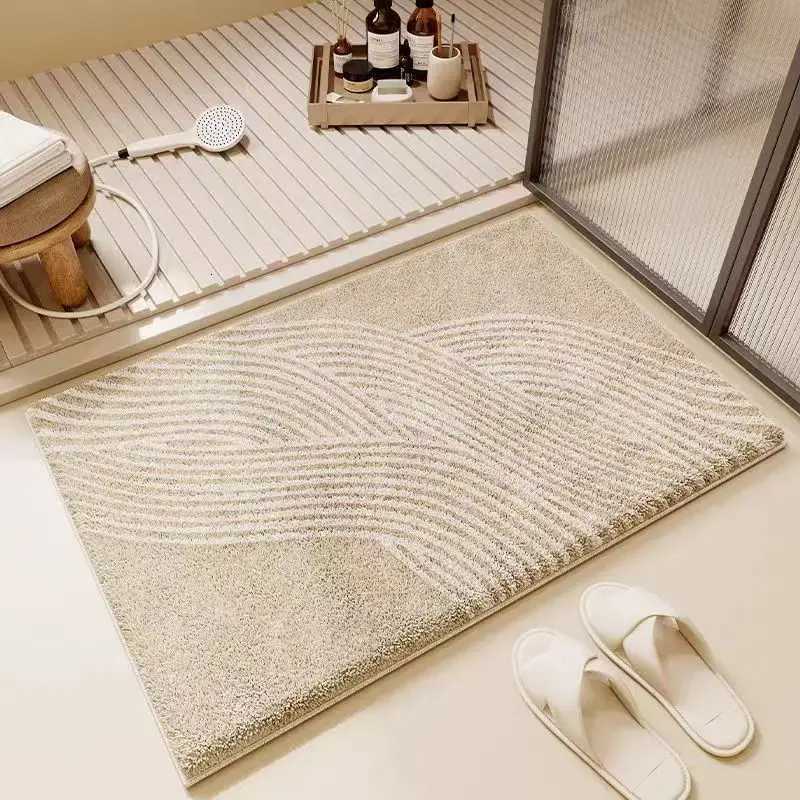 VIKAMA Simple Bathroom Absorbent Faux Cashmere Floor Mat Soft Floor Mat For Bathroom And Toilet Door Home Decoration C251103
