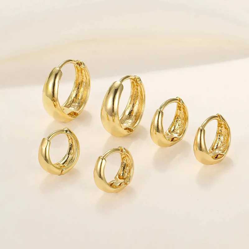 6 pieces/set of stainless steel minimalist hug ring earrings suitable for women simple metal ring small earrings punk neutral rock jewelry Y250401