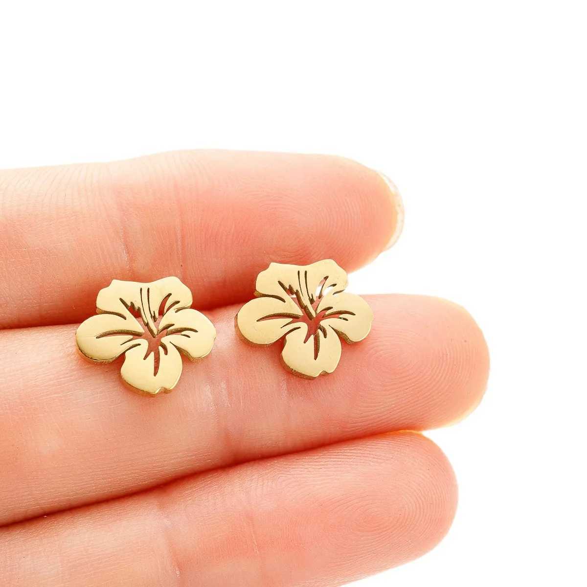 Korean Stainless Steel Flower Women Earrings Brincos Fashion Morning Glory Earings Piercing Jewelry Valentine Gifts C251103