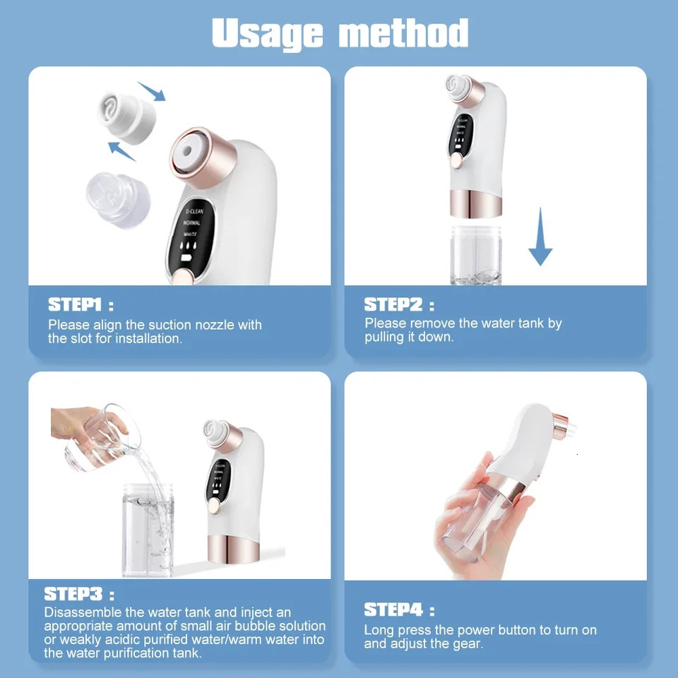 Electric Small Bubble Blackhead r USB Water Cycle Pore Pimple Removal Vacuum Suction Facial Nose Cleaner Tool 251030