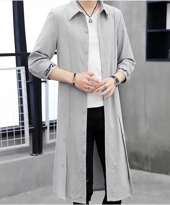 Mens Shirts Styles Trench Coat Mid-Length Sunscreen Cothing Outwear Mens Thin Outwear Clothing W251103
