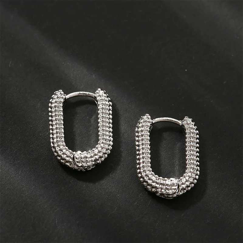 U-shaped square womens ring earrings luxury stainless steel round earrings 2024 trend new wedding aesthetic jewelry Aretes Y250401