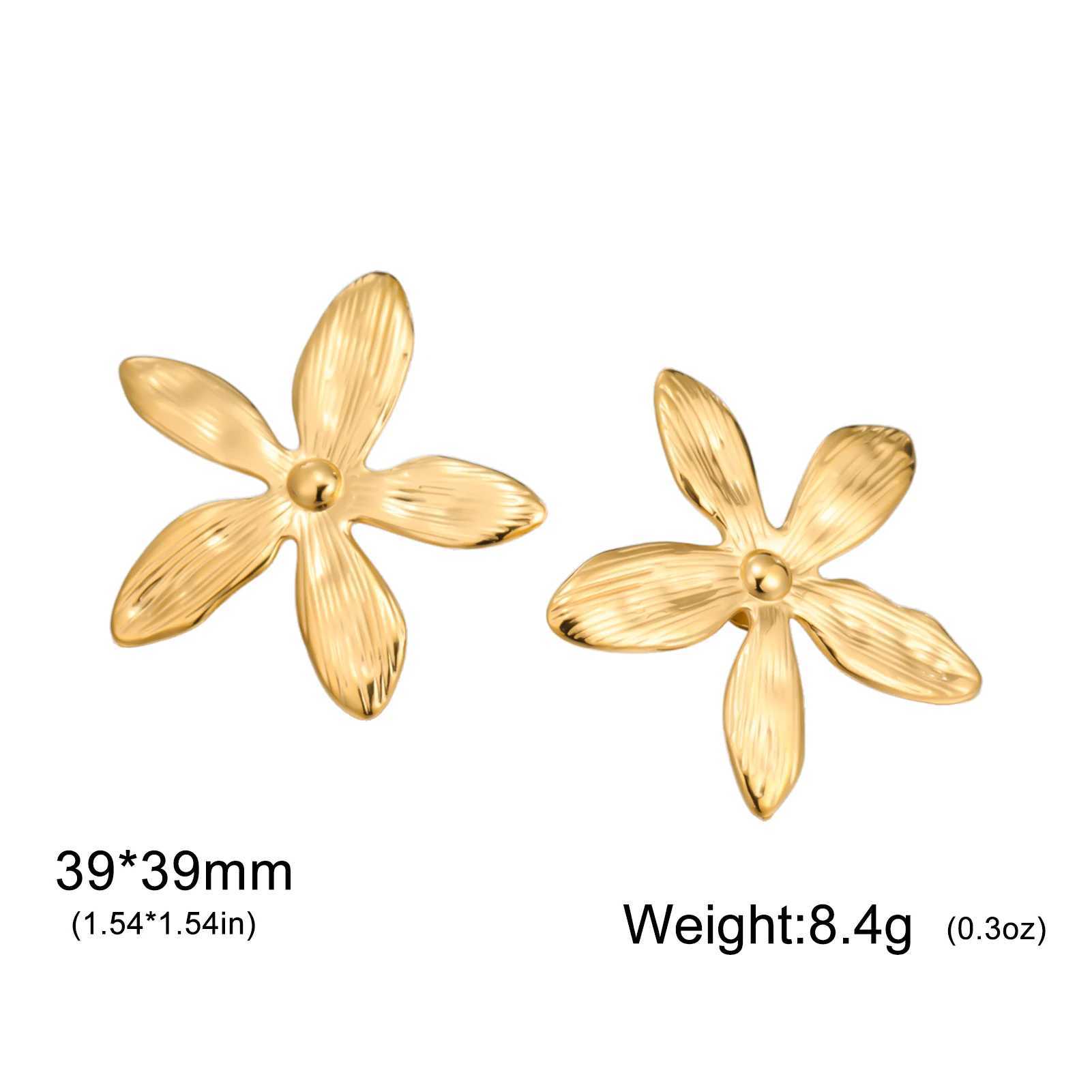Cazador Jasmine Flower Earrings for Women Gold Color Waterproof Jewelry Stainless Steel Stud Piercing Earrings Gifts 2025 Trend C251103