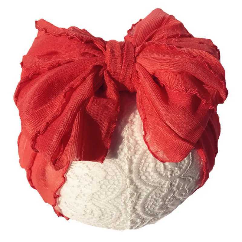 Large size lace bow baby headband with wide and soft floral silk hair suitable for girls headwear childrens bow knots headscarves Newborn baby headsca