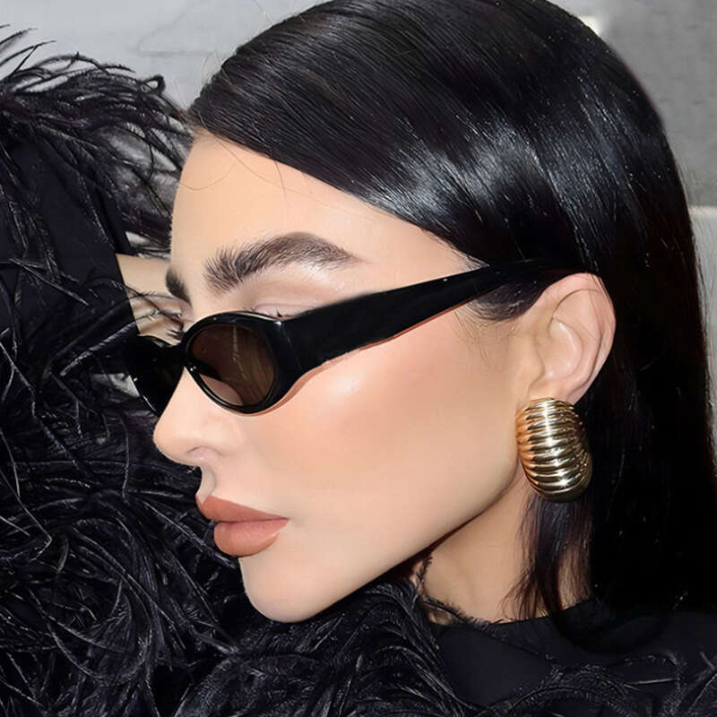 Cat's Eye Small Frame Female Instagram Street Photography Fashion Elliptical Personalized Trendy Sunshade Sunglasses