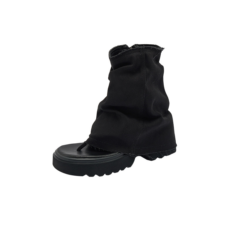 New Designer Sandals With Free Shipping Martin Women's Summer 2025 Thin Denim Clip Toe Short Style Niche Design Cool Boots Women