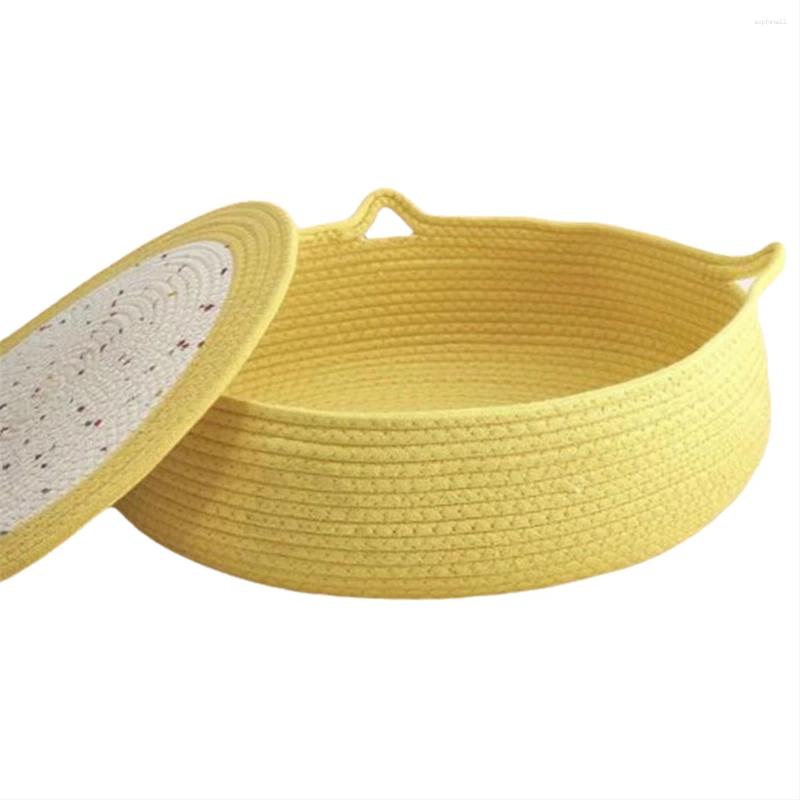 Update Ad04- Cat Kennel Small Pet Round Cotton Rope House Easy To Clean Dog And In Summer Yell