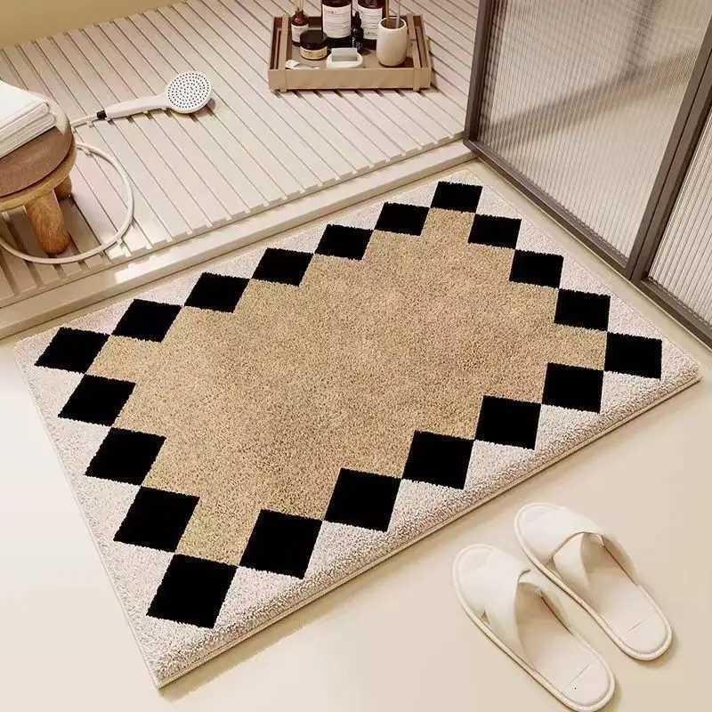 VIKAMA Simple Bathroom Absorbent Faux Cashmere Floor Mat Soft Floor Mat For Bathroom And Toilet Door Home Decoration C251103