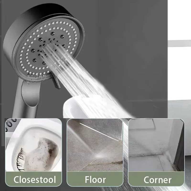 NEW Black 5 Modes Water Saving Shower Adjustable High Pressure Sprayer Shower Water Massage Shower For Bathro Y251103