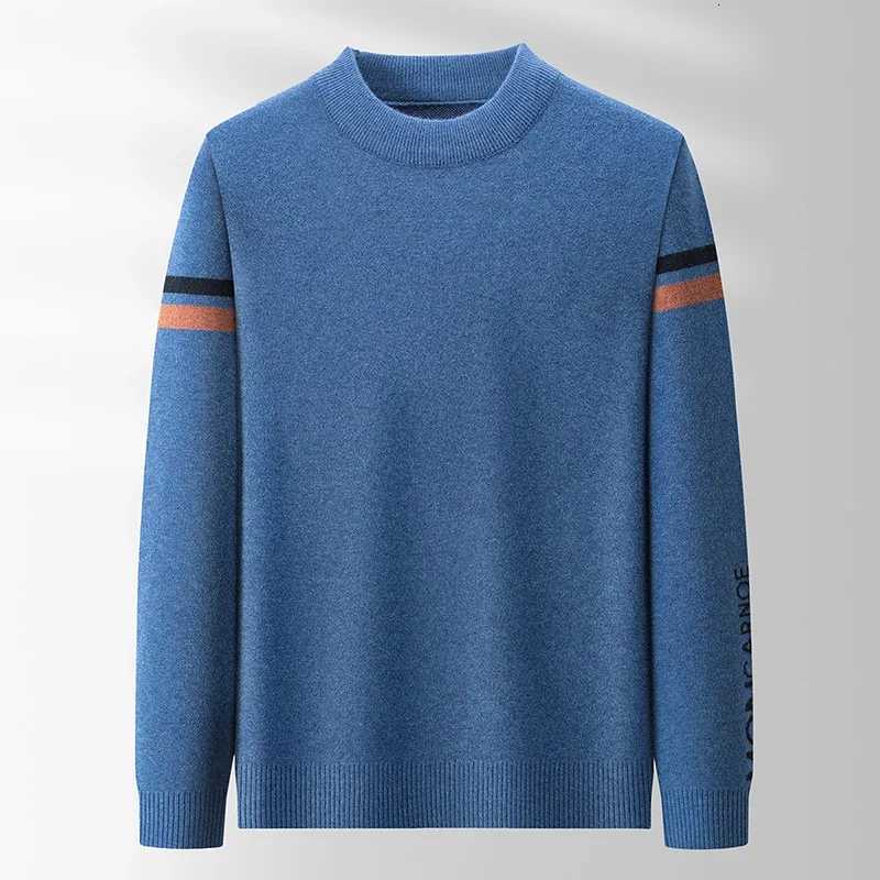 New Autumn and Winter Mens Casual and Fashionable Long Sleeved Round Neck Knitted Sweater Warm and Versatile TopT251103