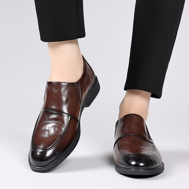 Mens Shoes Autumn Collection Mens British Business Casual Leather Shoes Trend Four Seasons Pointed Lefu Shoes One Step Stepping 230720