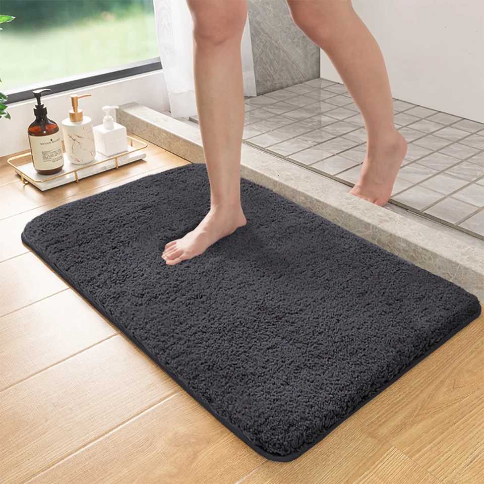 Long hair absorbent bathroom mat furry shower room foot wiping mat toilet non-slip mat entrance mat C251103
