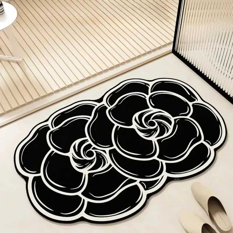 VIKAMA Irregular Flower Shape Bathroom Mat Absorbs Water Quickly Dries Fast Slip Resistant Stain Resistant Room Home Decor C251103