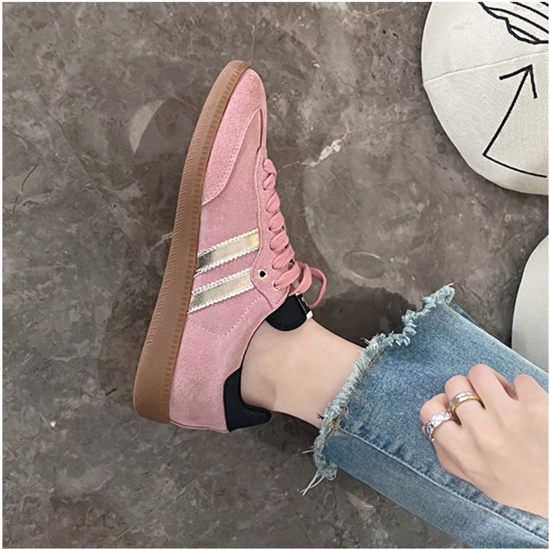 designer new Retro genuine leather women's German training versatile color-blocking round-toe lace-up casual sports sneakers and skate shoes