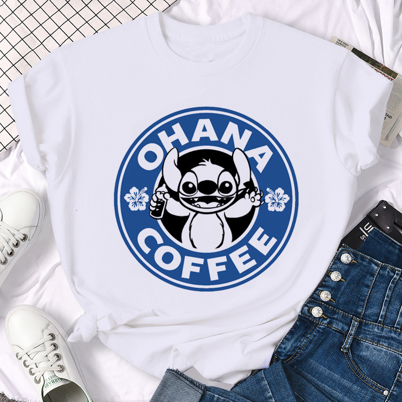 Cartoon anime round neck loose print pattern short sleeved T-shirt for women