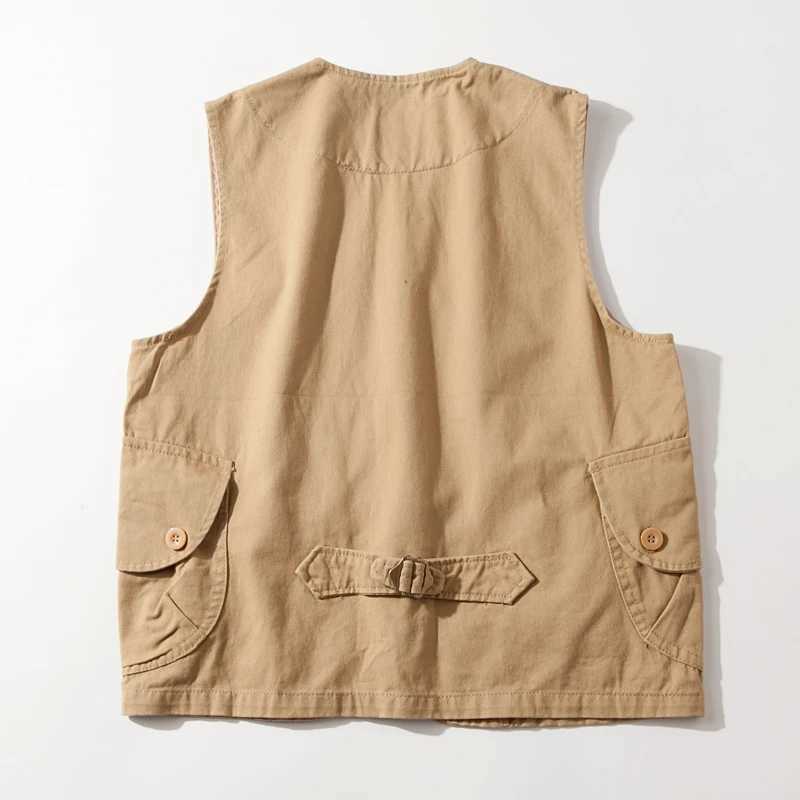 Janpanese Styles Mens Workwear Vest Outdoor Lightweight Cargo Safari Fishing Vests Shooting Travel Cargo Vest with Pockets X250403
