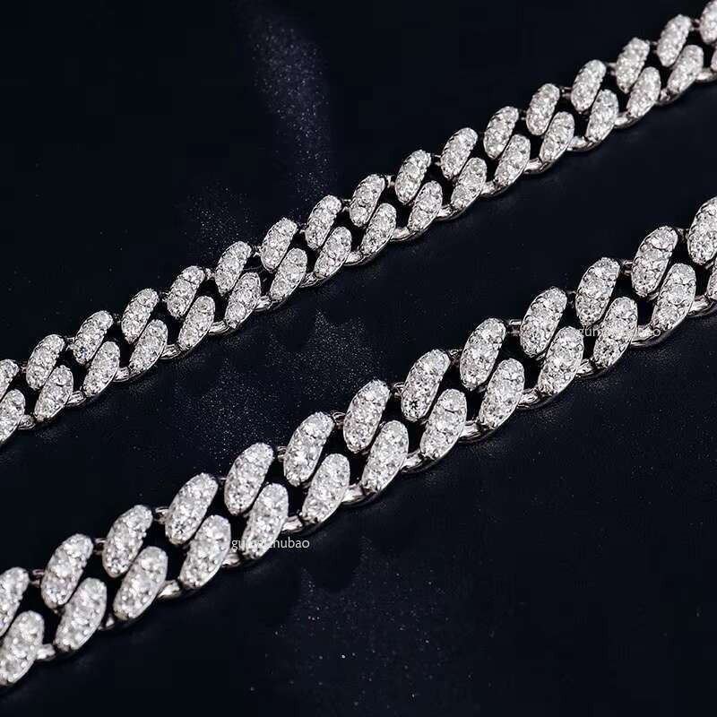 Miami 7-9 Inches Dia Chains Cuban k Moissanite Chain Iced Out Jewelry Bracelet Men
