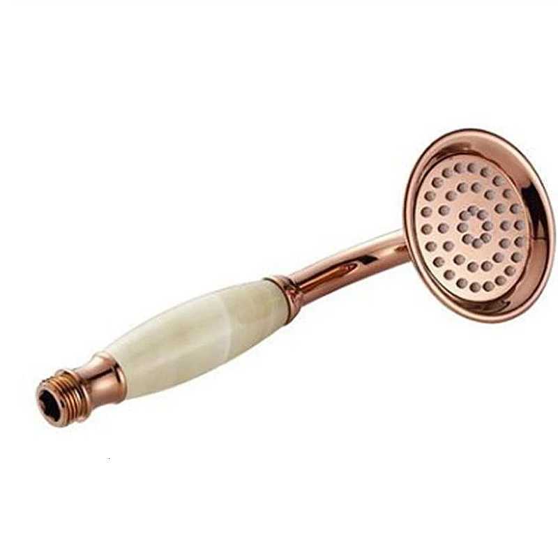 Rose Gold Shower Bathro Natural Jade Hand Shower Spray Gold Y251103