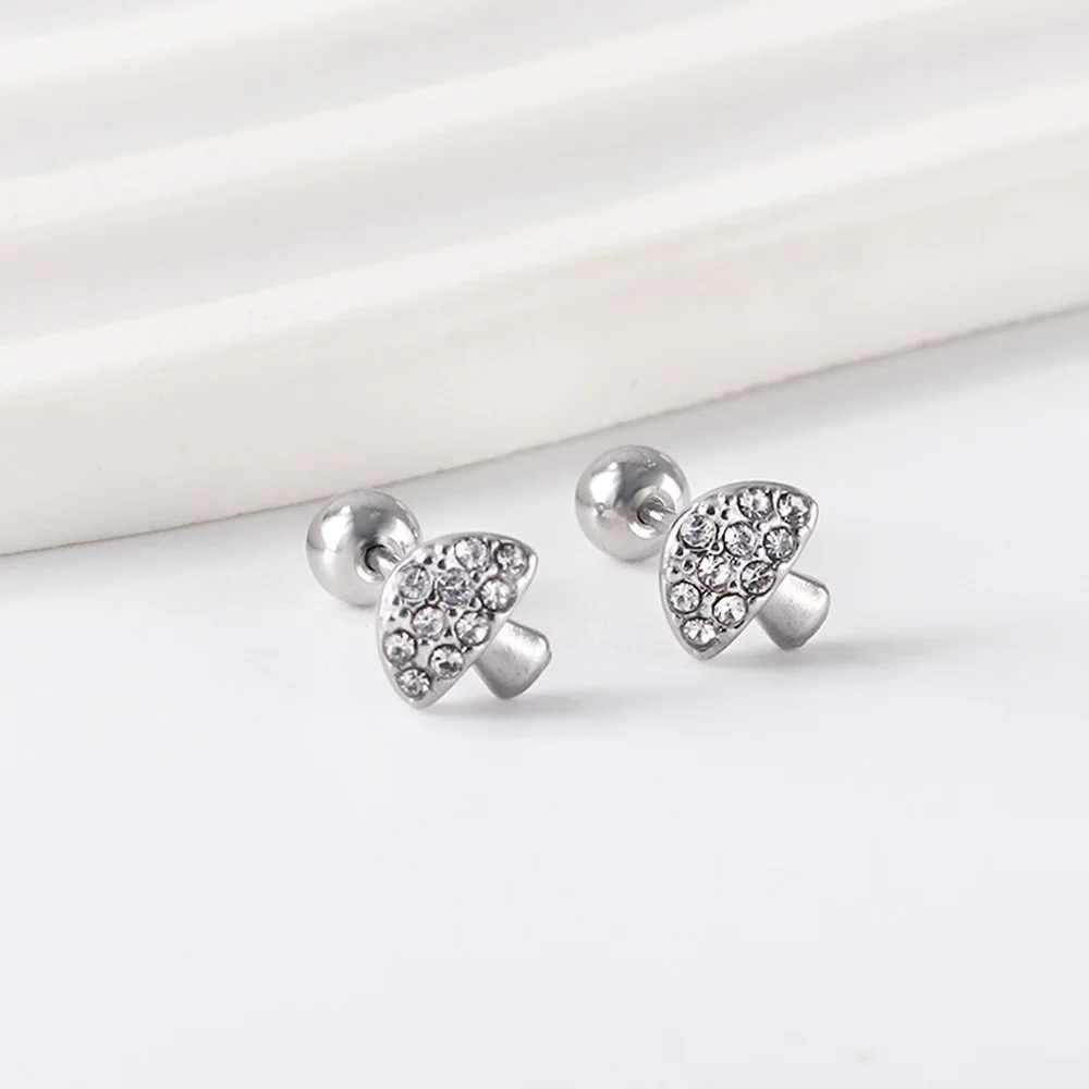 LUXUKISSKIDS Small Ear Jewelry Hexagram Star Stud Earring Surgical Steel Piercing For WomanGirl Cherry Heart Gold Plated C251103