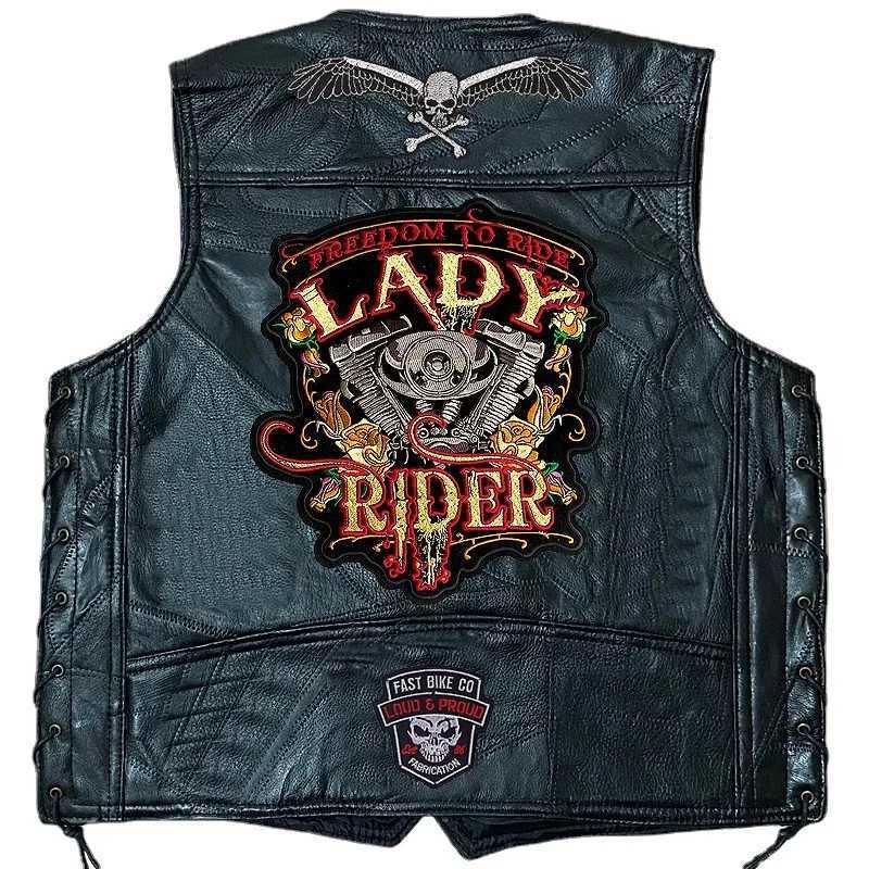 Mens Motorcycle Vest Sleeveless Patchwork Jacket Biker Club Punk Leather Vest X250403