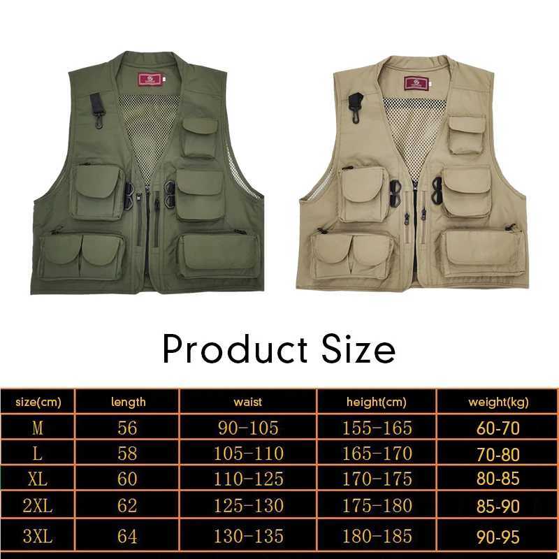 Mens Fishing Vest Photographer Waistcoat Tactical Mesh Cargo Sleeveless Jacket Stylish Multi-Magic Pocket Vest for Outside X250403
