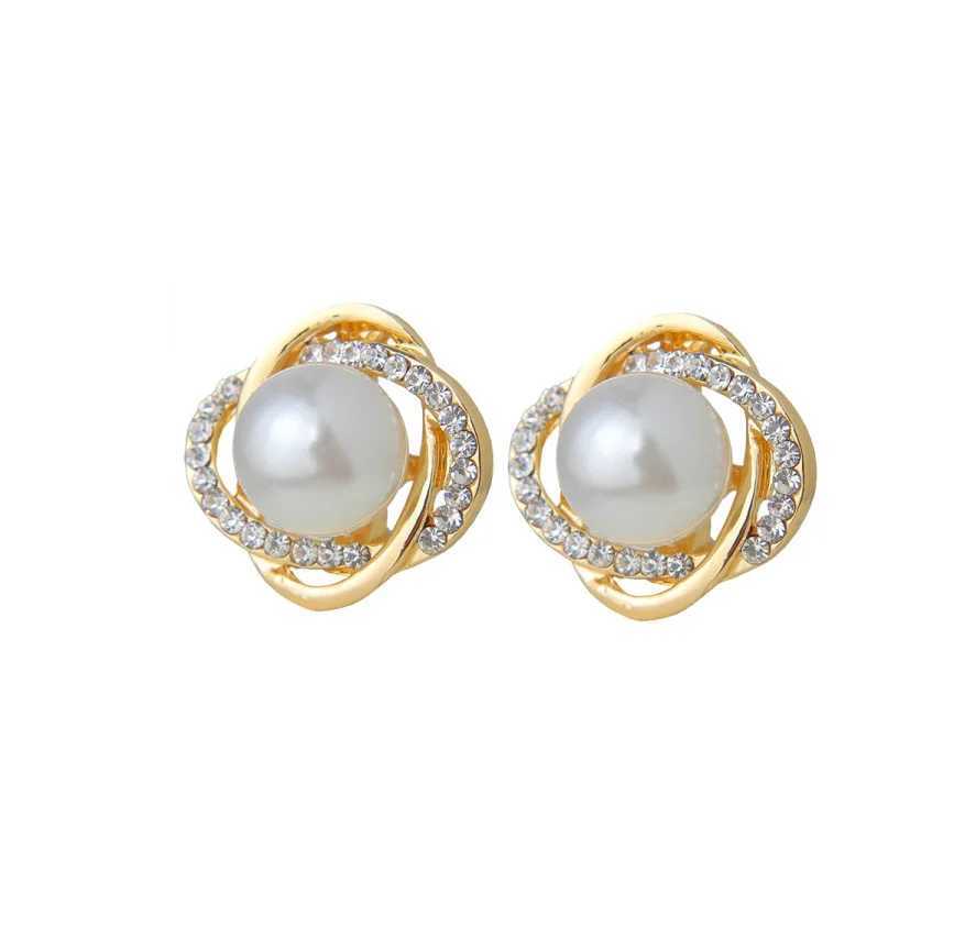 Imitation Pearl Earring for Women Gold Color Round Stud Earrings Korean Delicate Irregular Design Unusual 2025 Fashion Jewelry C251103