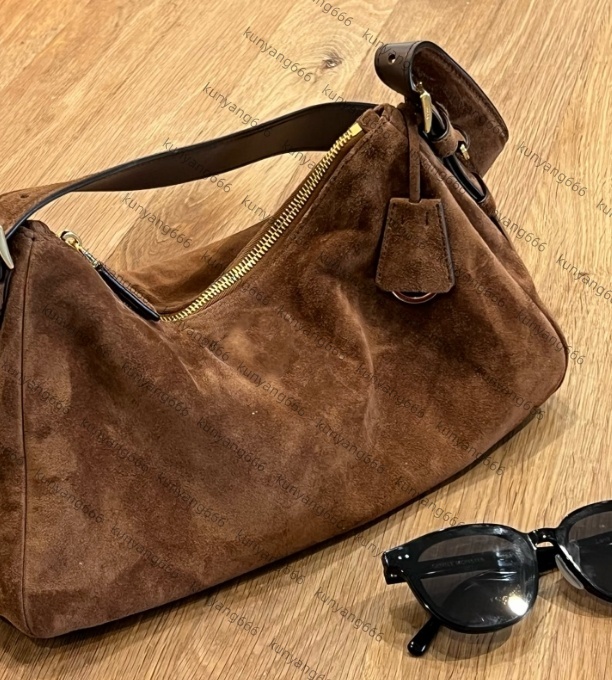 Luxury Designer AMIEE Suede Shoulder Bag With FlapSoft Genuine Leather Crossbody Bag Golden Hardware Handbag