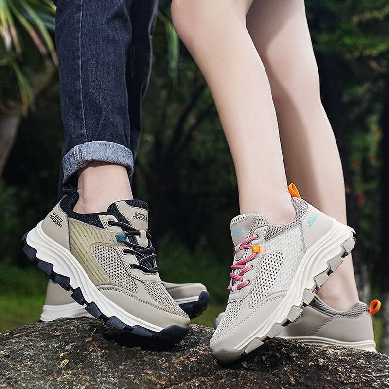 Spring/Summer New Outdoor Low Top Mountaineering Shoes with Mesh Breathable Couple Large Size Men's Casual Sports Shoes, Women's