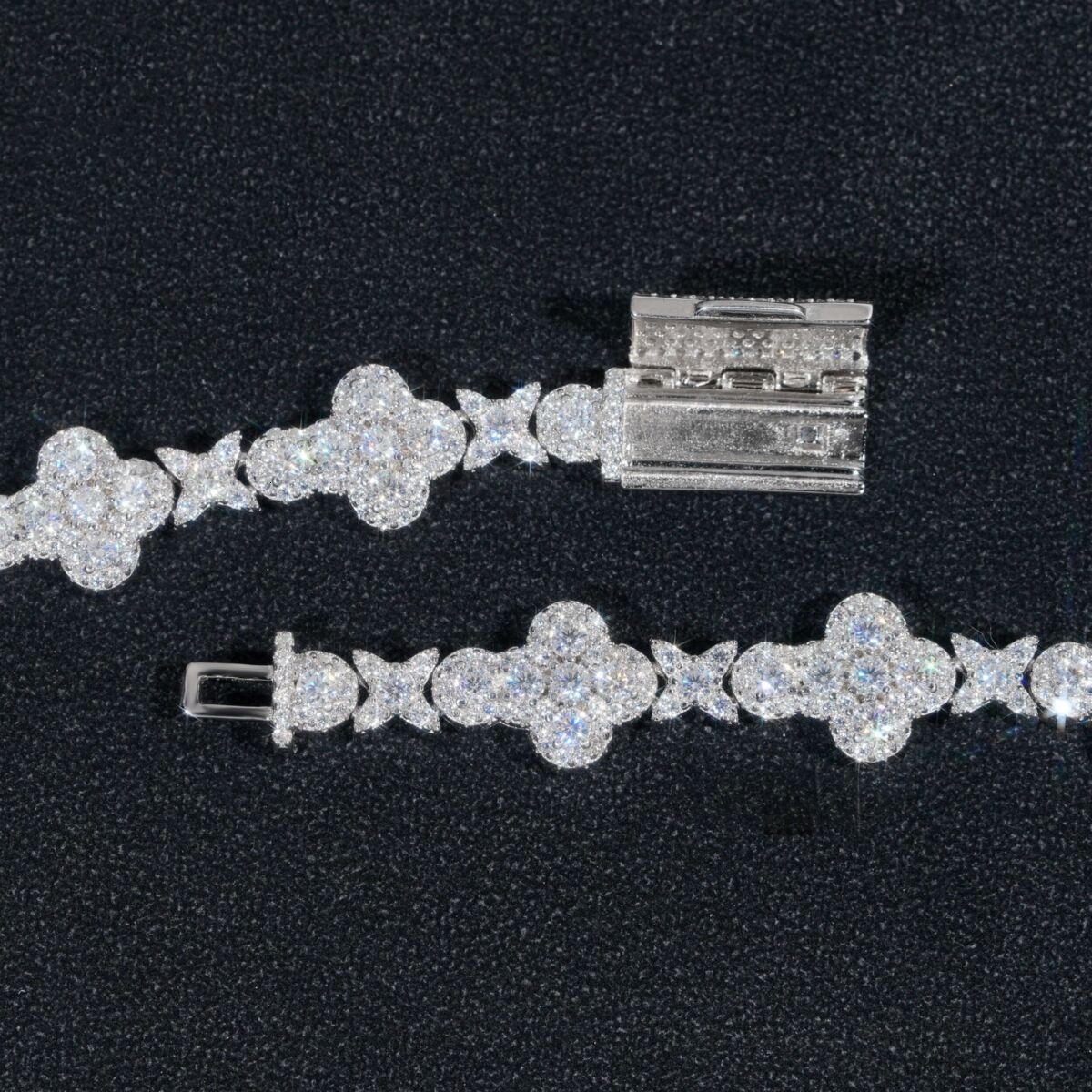 moissanite chain necklace Tennis Necklace Moissanite Dia Sterg Sier 10mm Cross Star Men and women Cuban k Chain