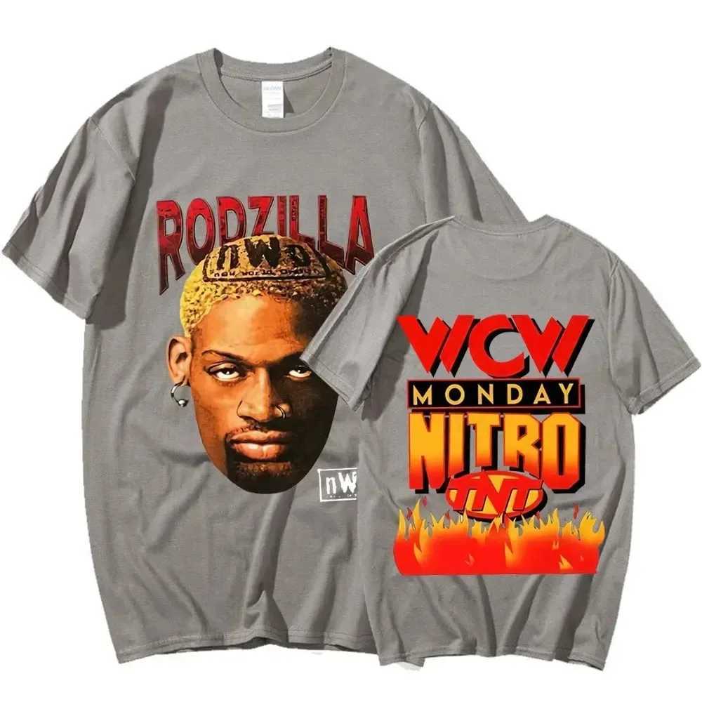 Dennis Rodman double-sided printed T-shirt mens hip-hop mens basketball T-shirt mens casual retro T-shirt W250402