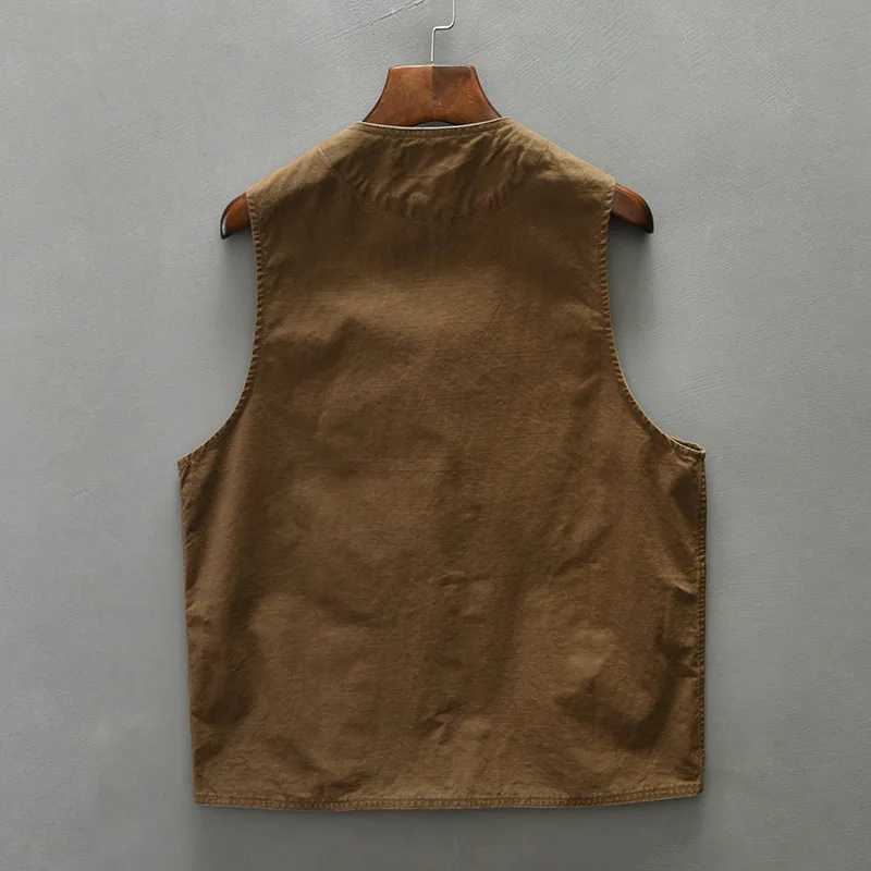 Japanese cargo vest men 2024 autumn new fashion brand outdoor multi-pocket sleeveless vest coat vest X250403
