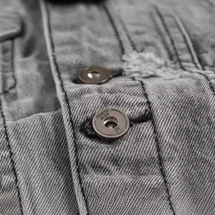 Vests Men Denim Jacket Hole Turn Down Collar Sleeveless Coats Casual Regular Splice Pocket Button Single Breasted Coat Jackets X250403