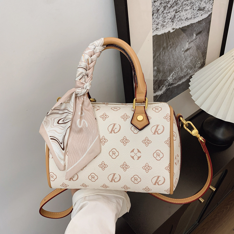 Senior sense Boston bag woman new pillow bag retro fashion handbag with one-shoulder cross-body bag