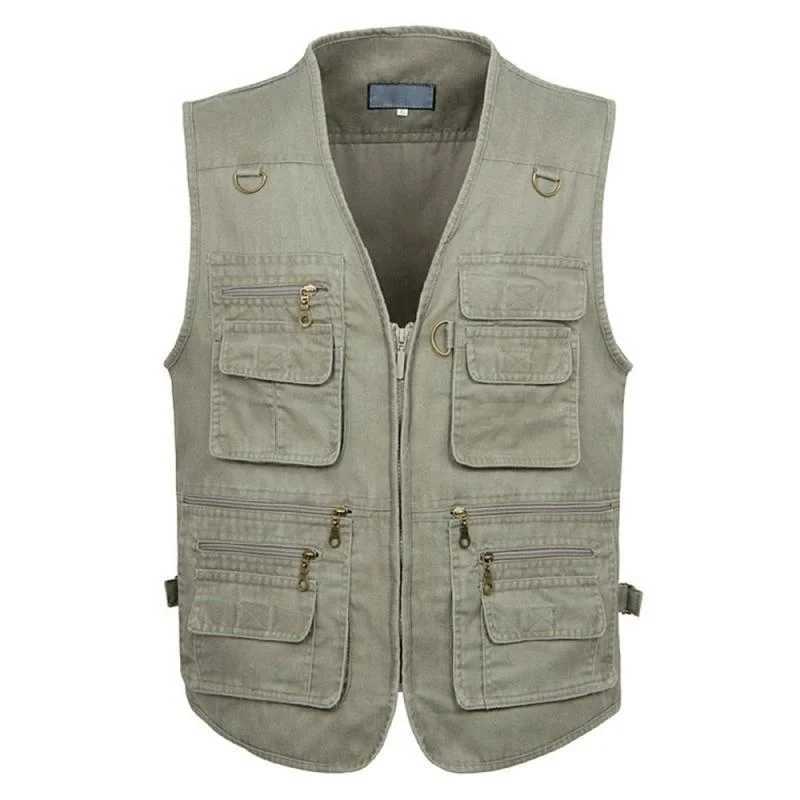 7Xl 6Xl New Male Casual Summer Big Size Cotton Sleeveless Vest with Many 16 Pockets Men Multi Pocket Photograph Waistcoat Sale X250403