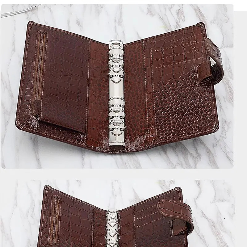 Yiwi Genuine Leather Pocket Size Planner Leather a8 A7 a6 a5 Notebook with Ring Mini Agenda Organizer Diary Notepad 251031