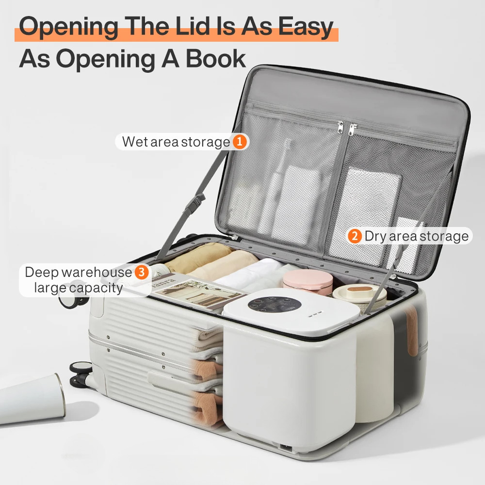 Mixi NEW Aluminum Frame Suitcase Carry On Rolg Lage with USB Port Boarding Cabin Cup and Phone Holder 20 24 Inch