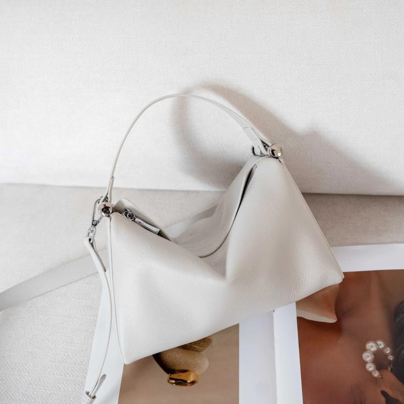 Drawstring Genuine Leather Fashion Women Shoulder Crossbody Gray Bag Yellow Designer Soft Cowhide Ladie Handbag Female Apricot White B5 h7