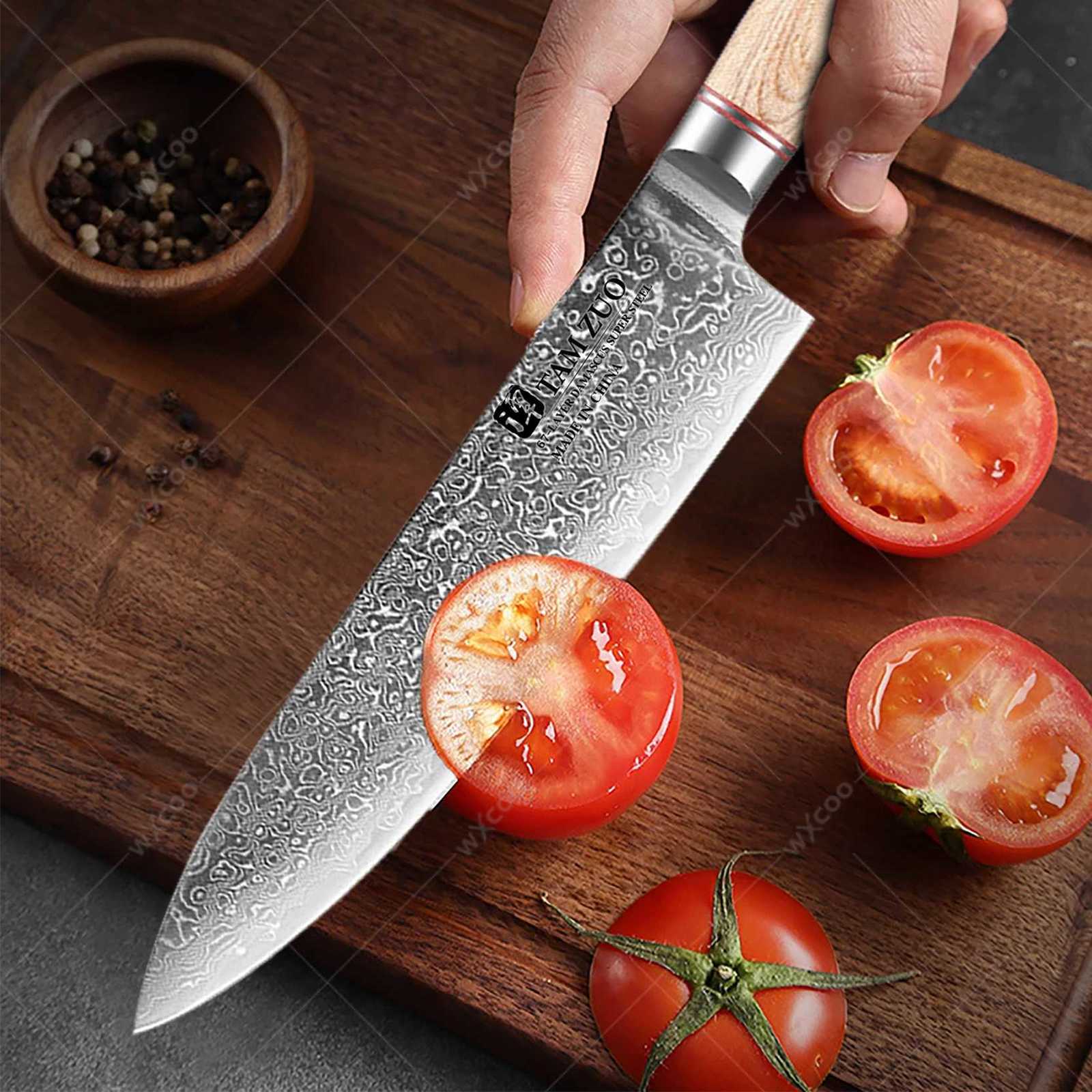 Kitchen knives 78 Inch Kitchen Meat Clr Damascus Steel Kiritsuke Kitchen Chef Knives Japanese Kitchen Slicing Knife with Gift Box Y251103