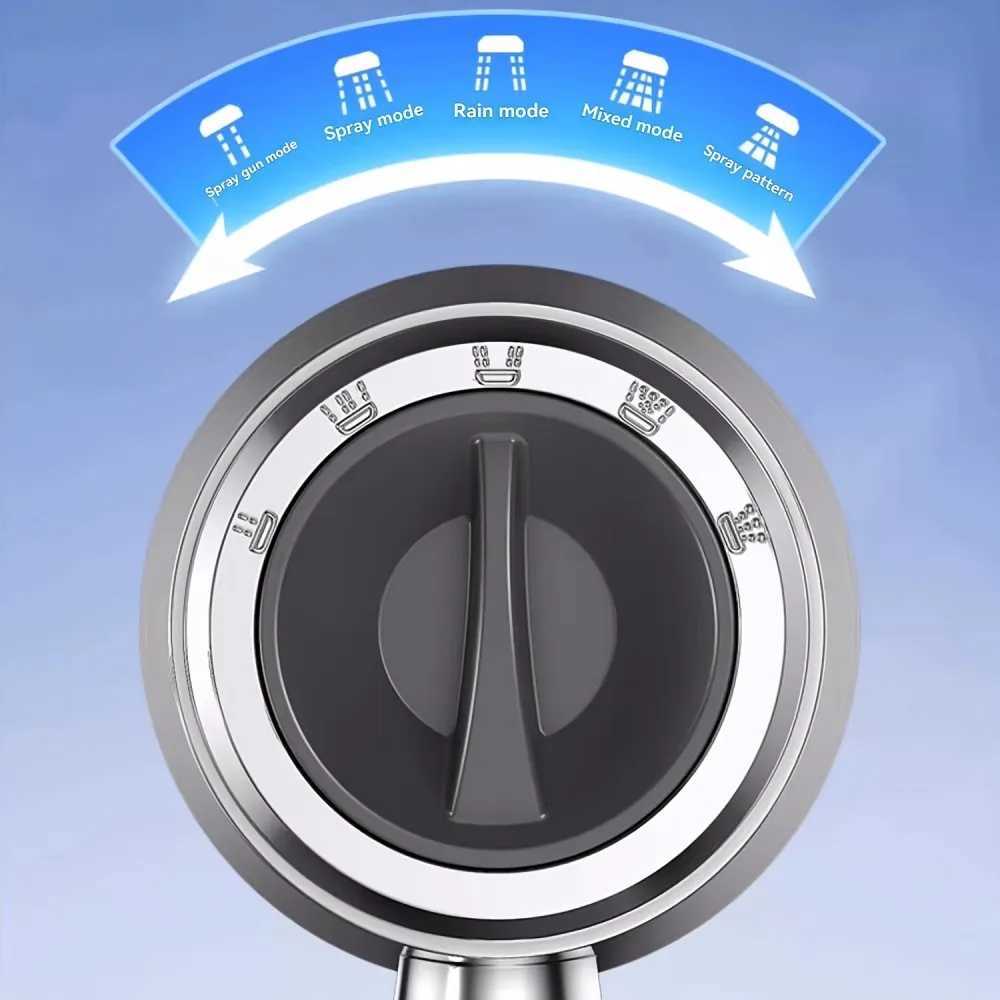6 Modes High Pressure Shower ABS Water Saving Filter Shower Fall Resistance Bath Shower Nozzle Set with Stop Button Y251103