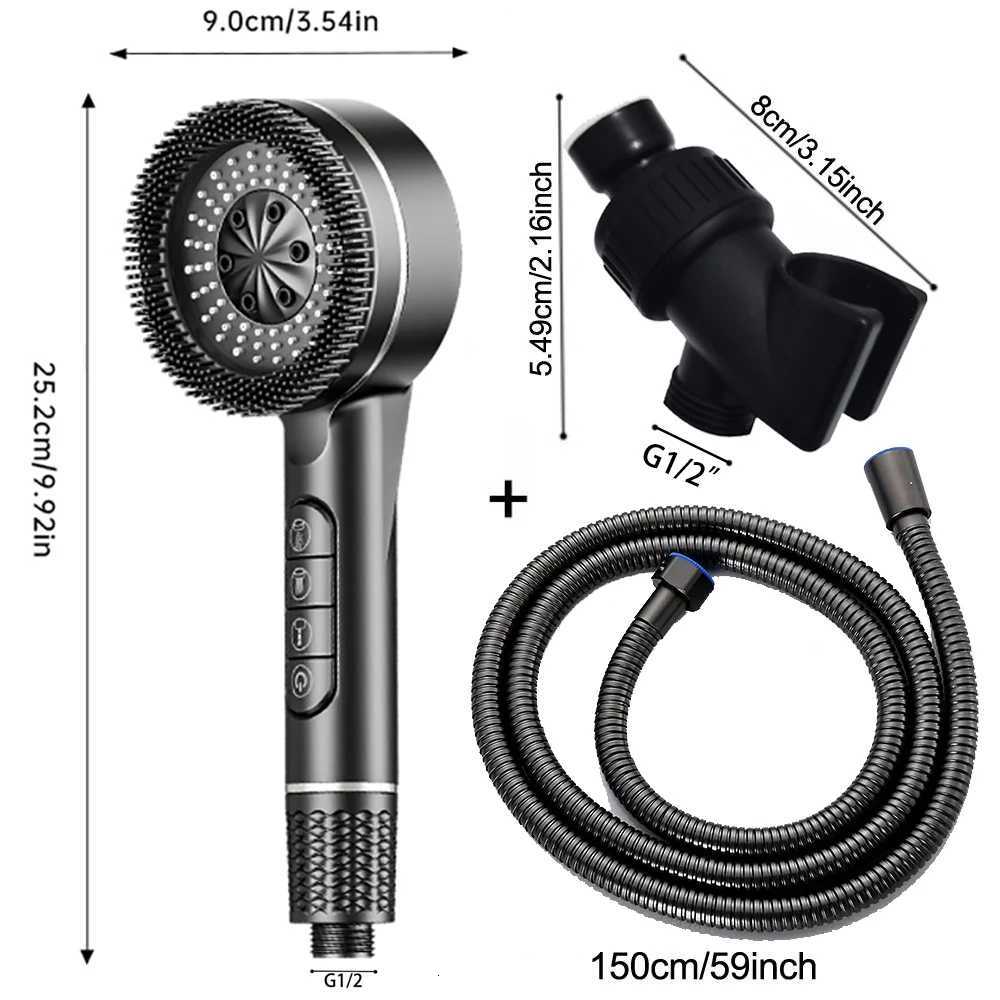 High Pressure Shower New 4 Modes Shower OneKey Stop Water Massage Shower With Filter Element Bathro Accessories Y251103