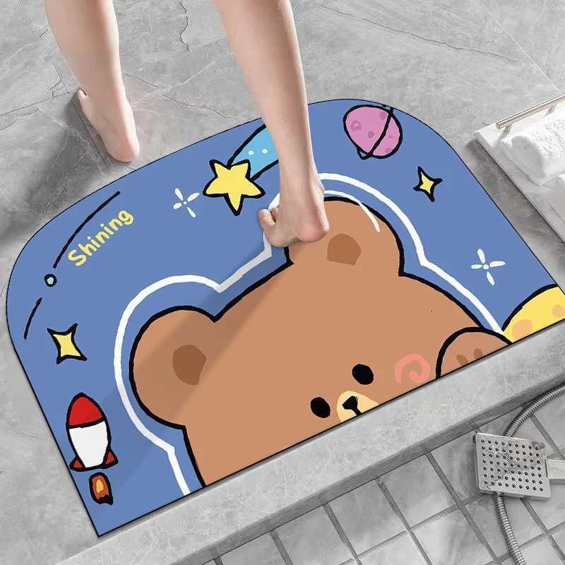 Cartoon bathroom non-slip floor mat bathroom bathroom door absorbent quick-drying carpet household diatom mud floor mat C251103