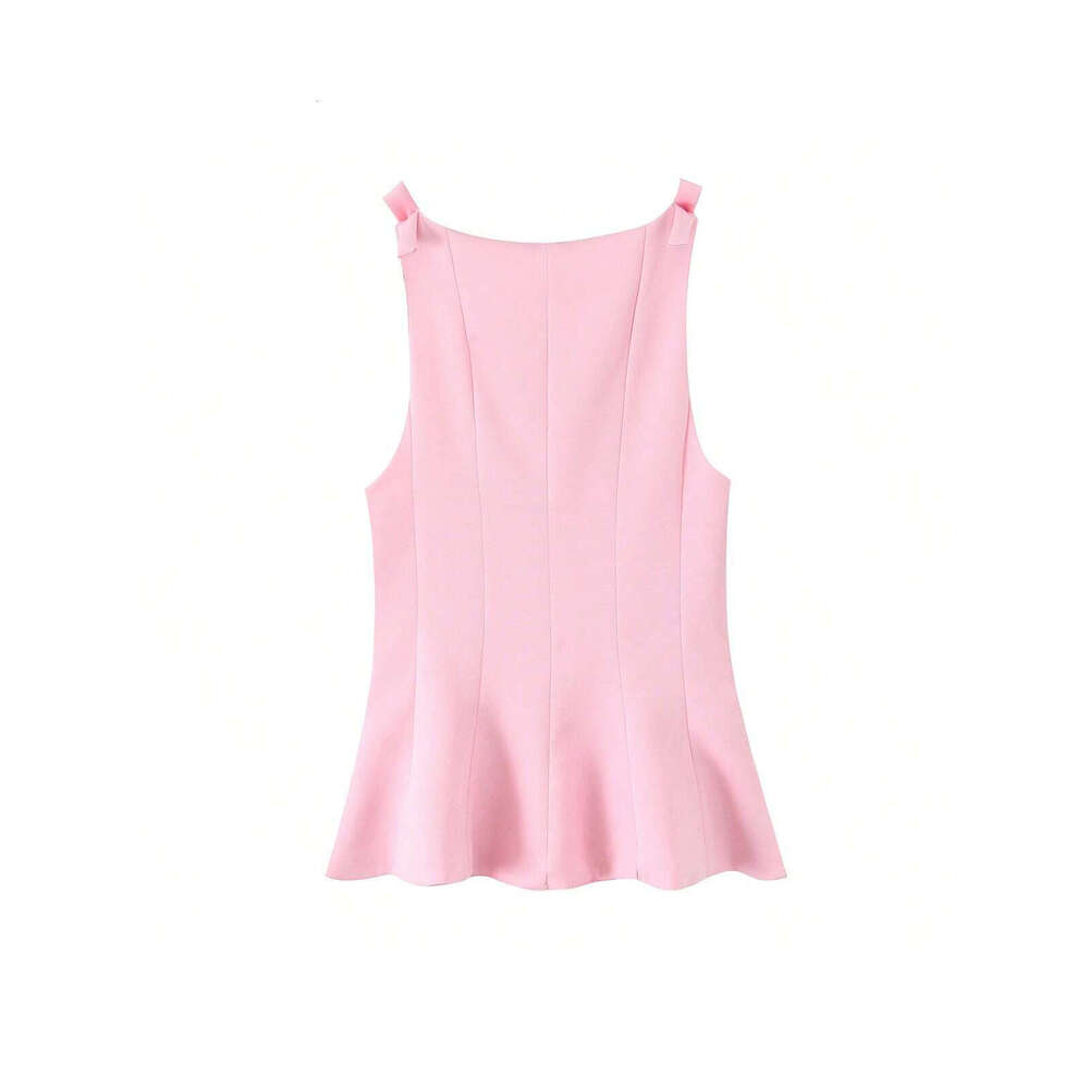 Foreign Trade Wholesale European And American Women's Fashion New French Short Skirt Style Hem Bow Decorated Top 9f0b 6981