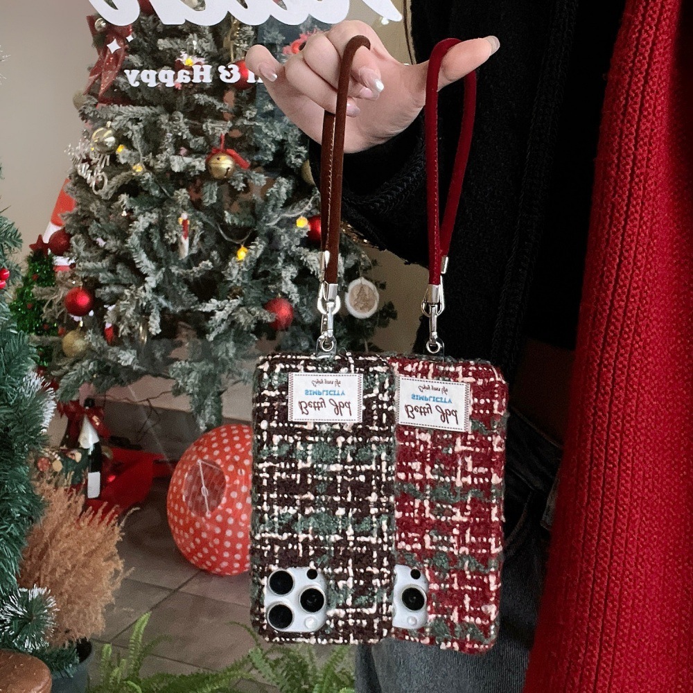 Red and Green Christmas Phone Case Compatible with iPhone 17/16 Pro Personalized Lanyard iPhone 15/14 Cartoon